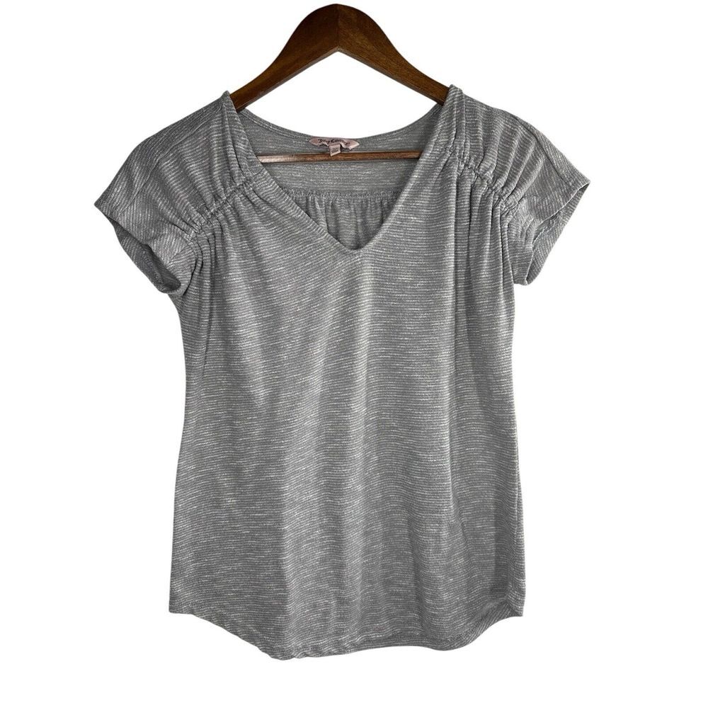Juicy Couture Women's Gray ‎ V-Neck Cap Sleeve Shirt Size XS